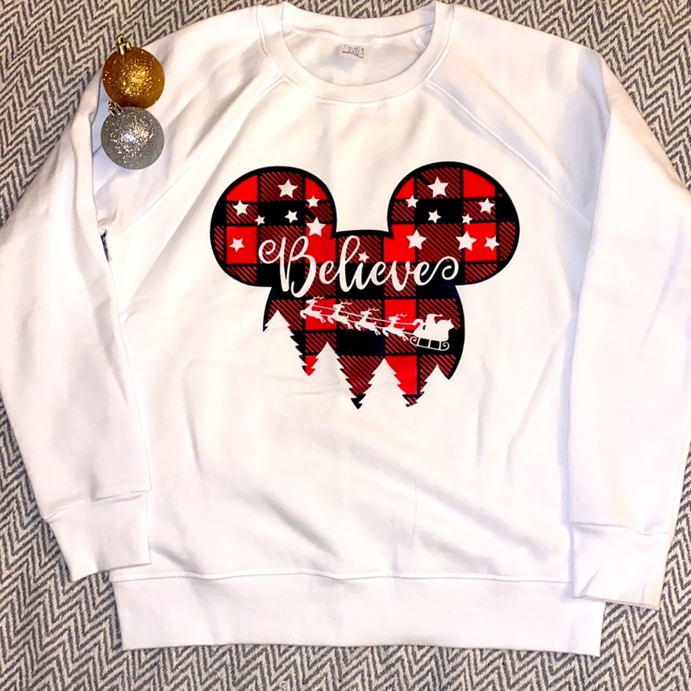 Mickey Believe Holiday Crewneck